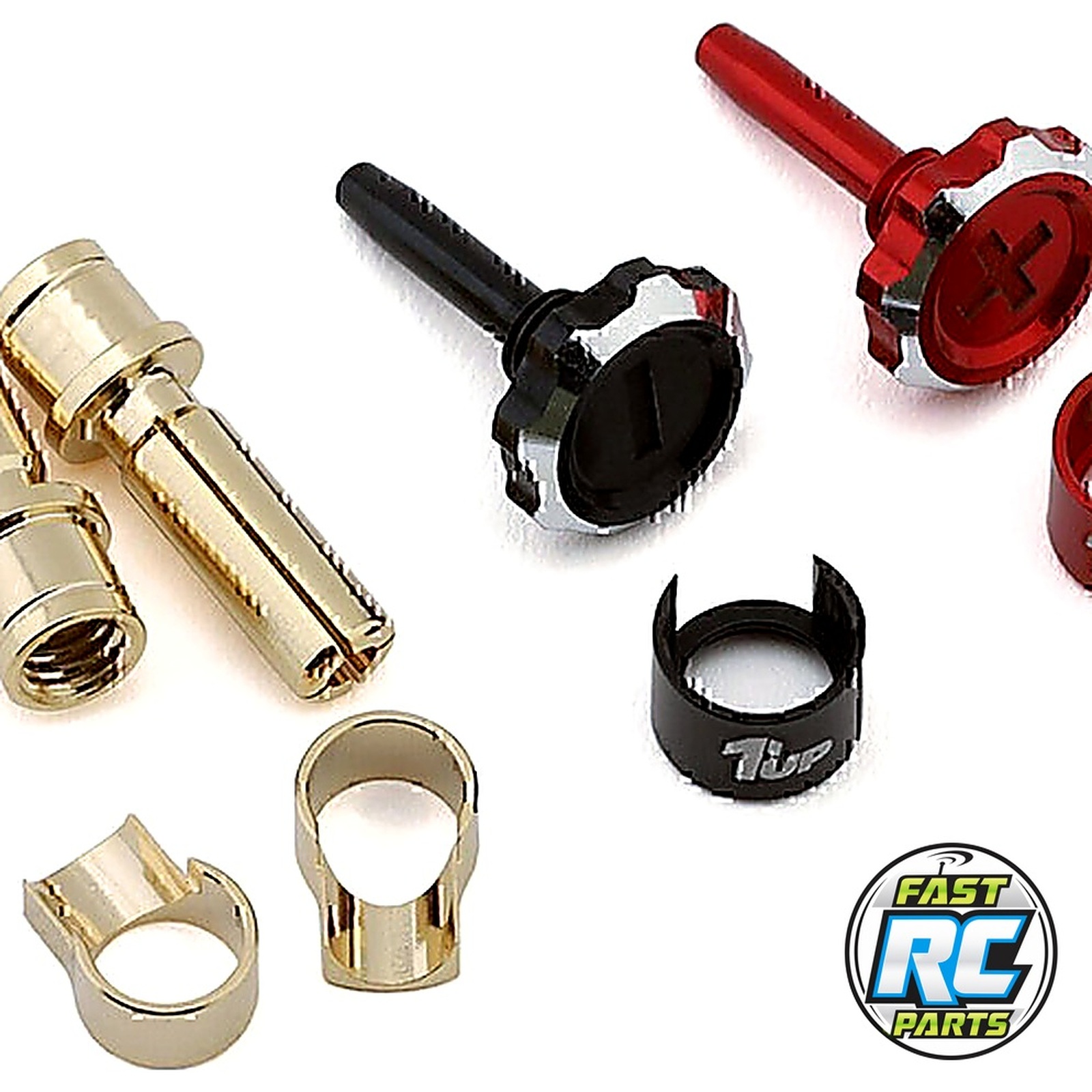 Lockdown Adjustable Bullet Plug Grips W/4mm Bullets (Red/Black)
