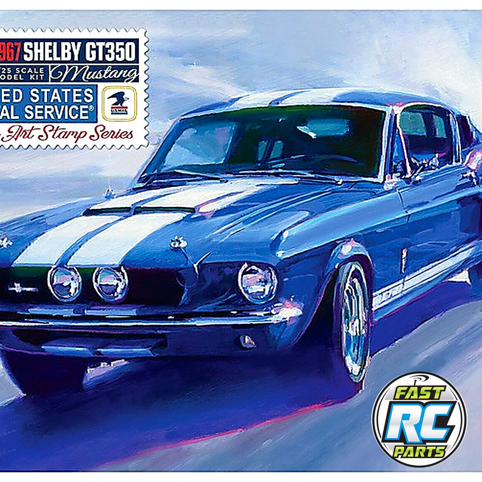 1/25 1967 Shelby Gt350 Usps Stamp Series Plastic Model Kit
