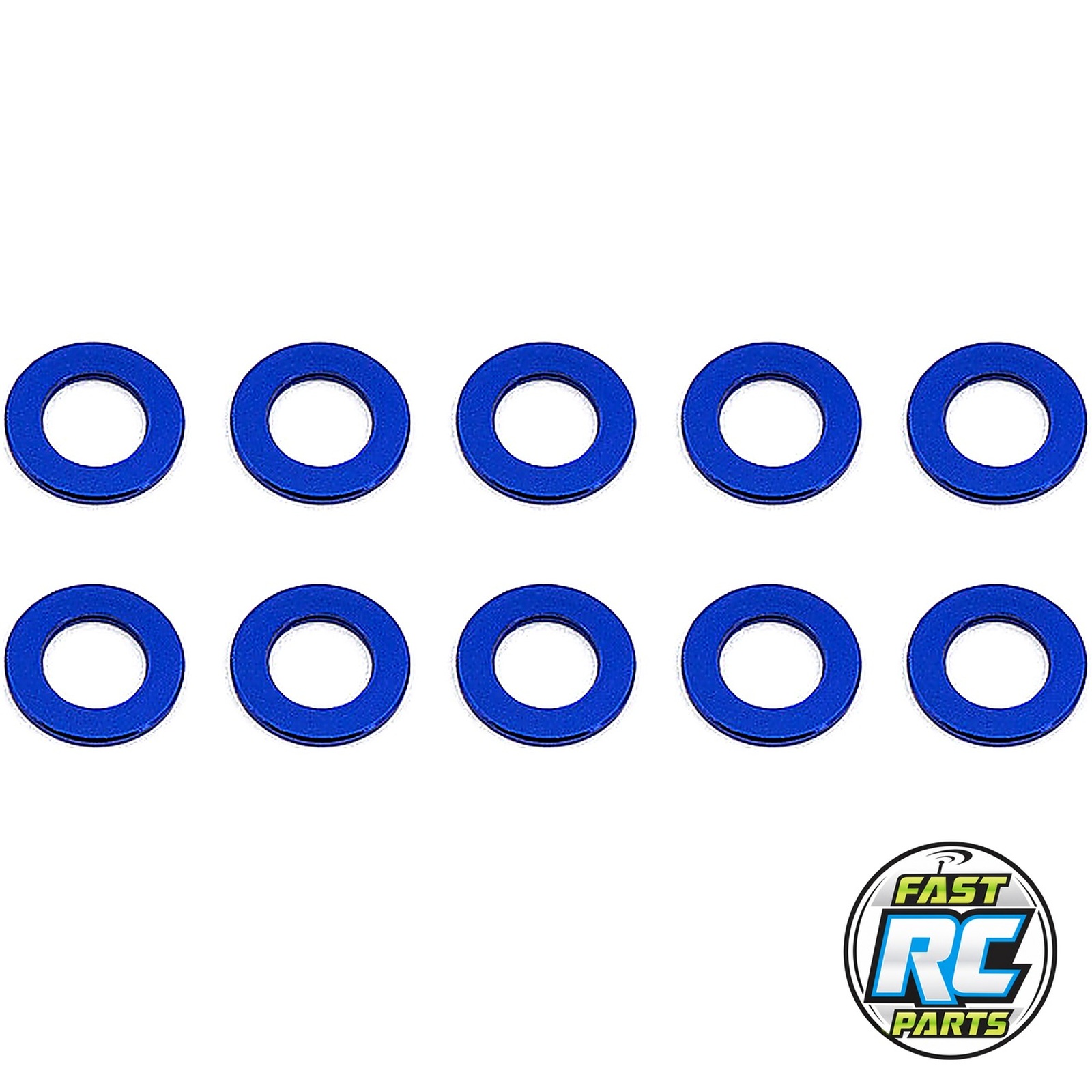 Washers 6.0 X 2.5 X 2.0mm Blue Aluminum (10 pieces)