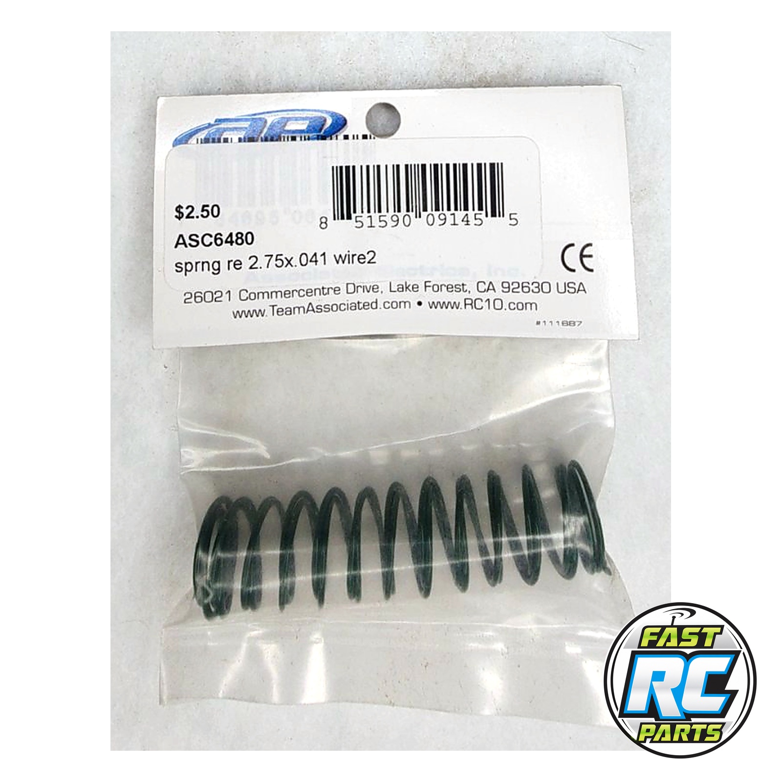 Spring Rear 2.75x.041 Wire Green (2)