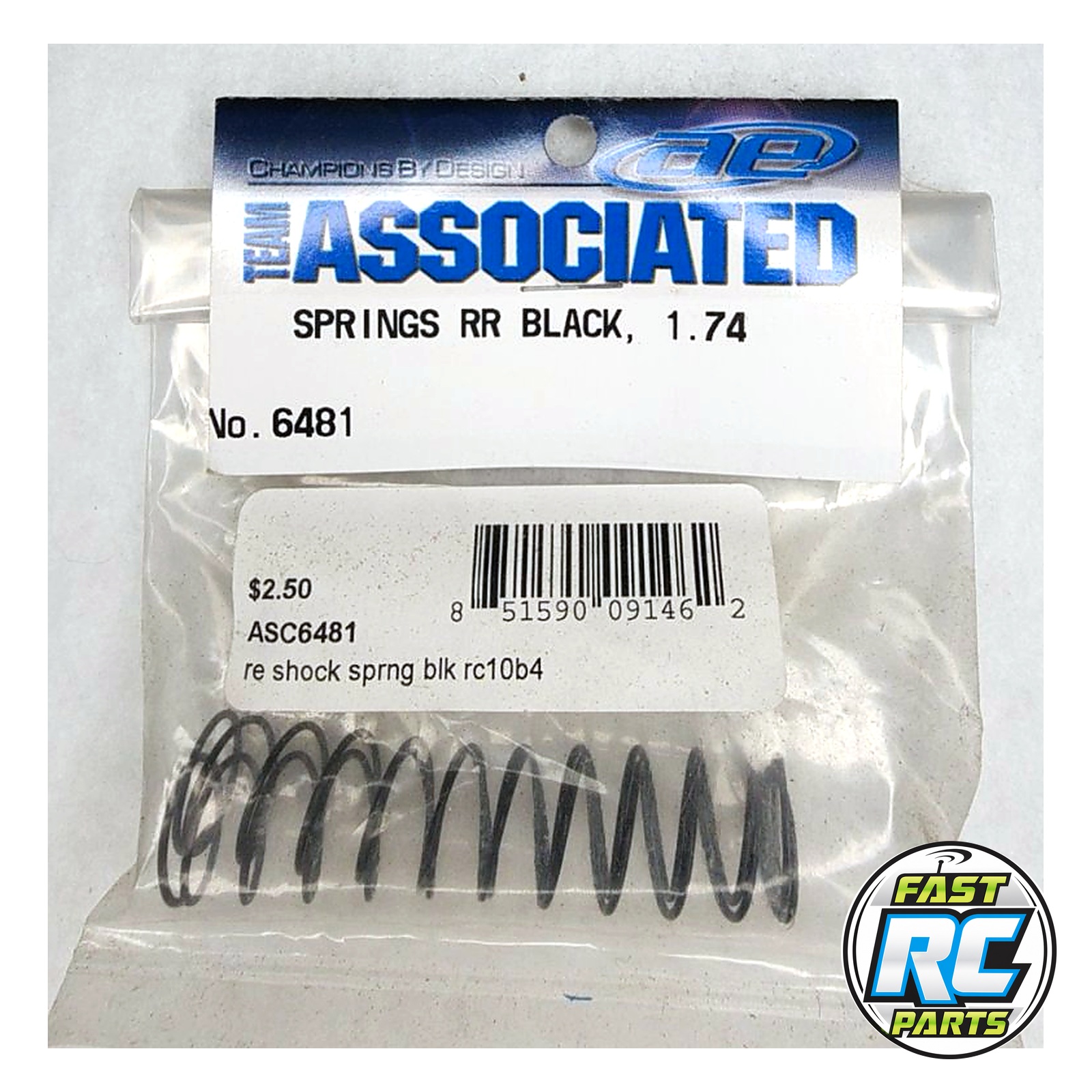 Rear Shock Springs Black 1.74 lb/in