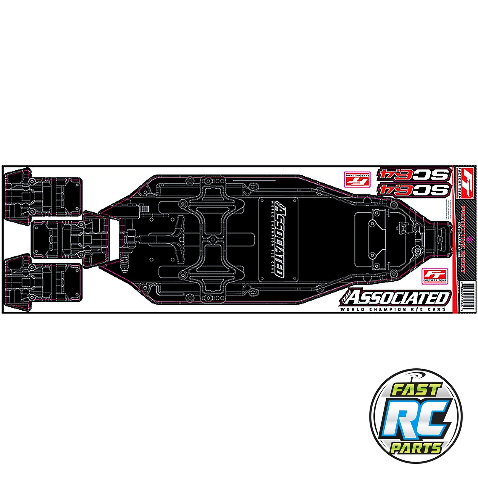 RC10SC6.4 FT Chassis Protective Sheet printed