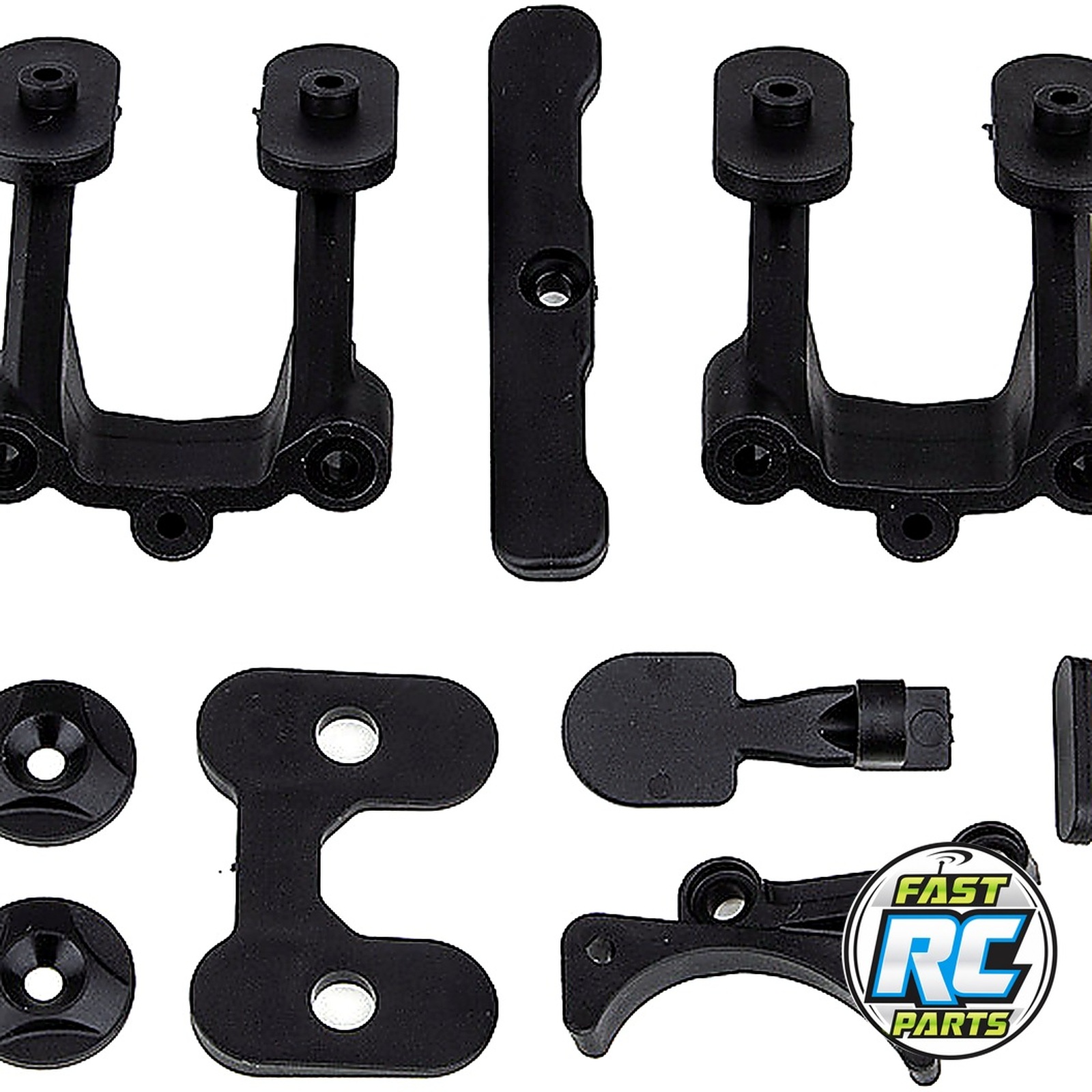 RC10B74.2 Rear Body Wing Fan Mounts and Bumper