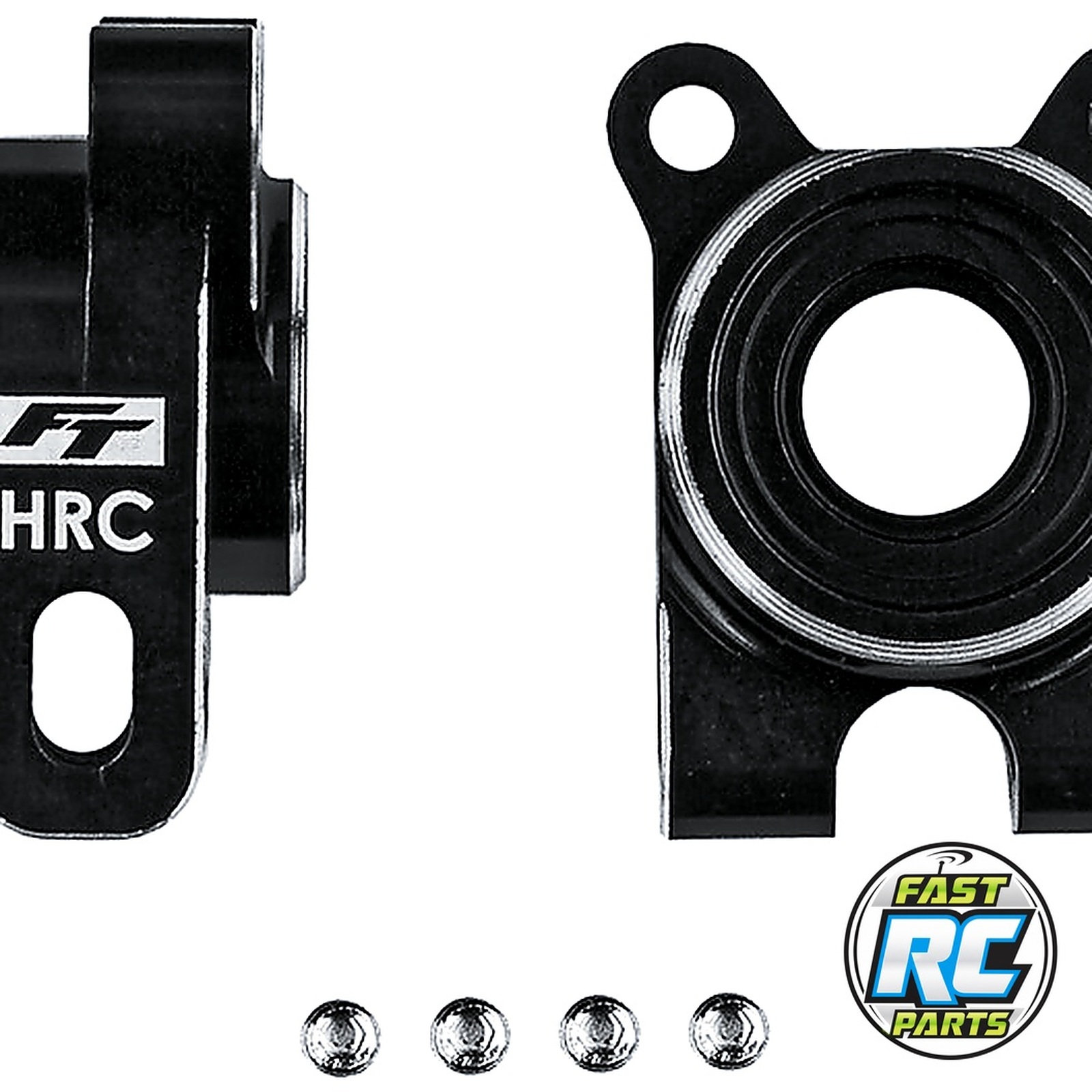 RC10B7 FT Aluminum HRC Rear Hubs -4 Offset Black