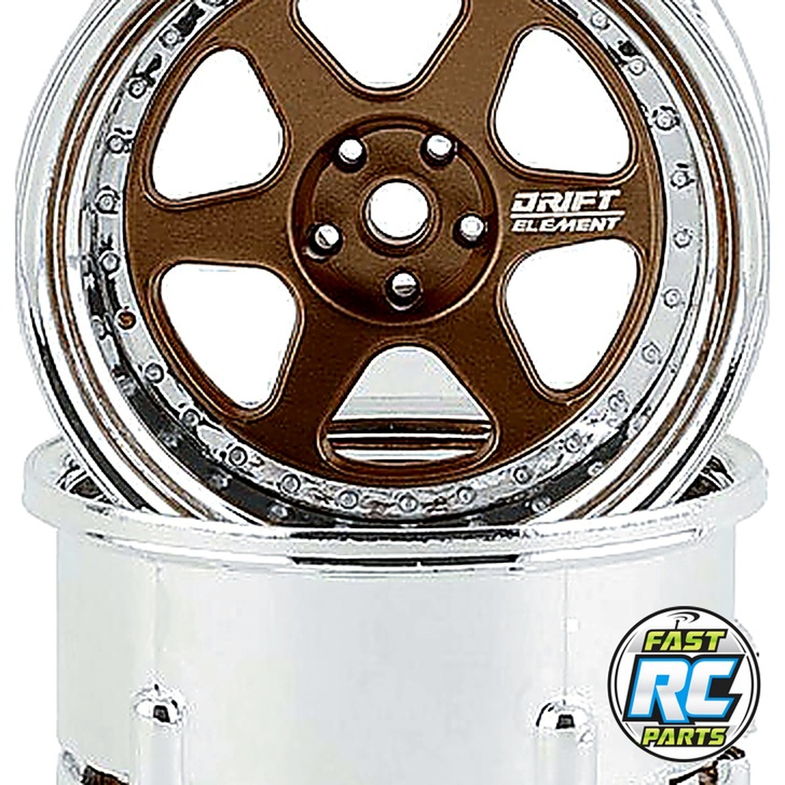 Drift Element 6 Spoke Drift Wheels (Bronze & Chrome) (2)