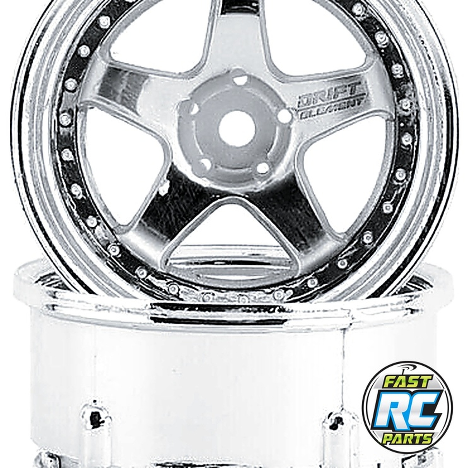 Drift Element 5 Spoke Drift Wheels (Triple Chrome w/Gold Rivets)