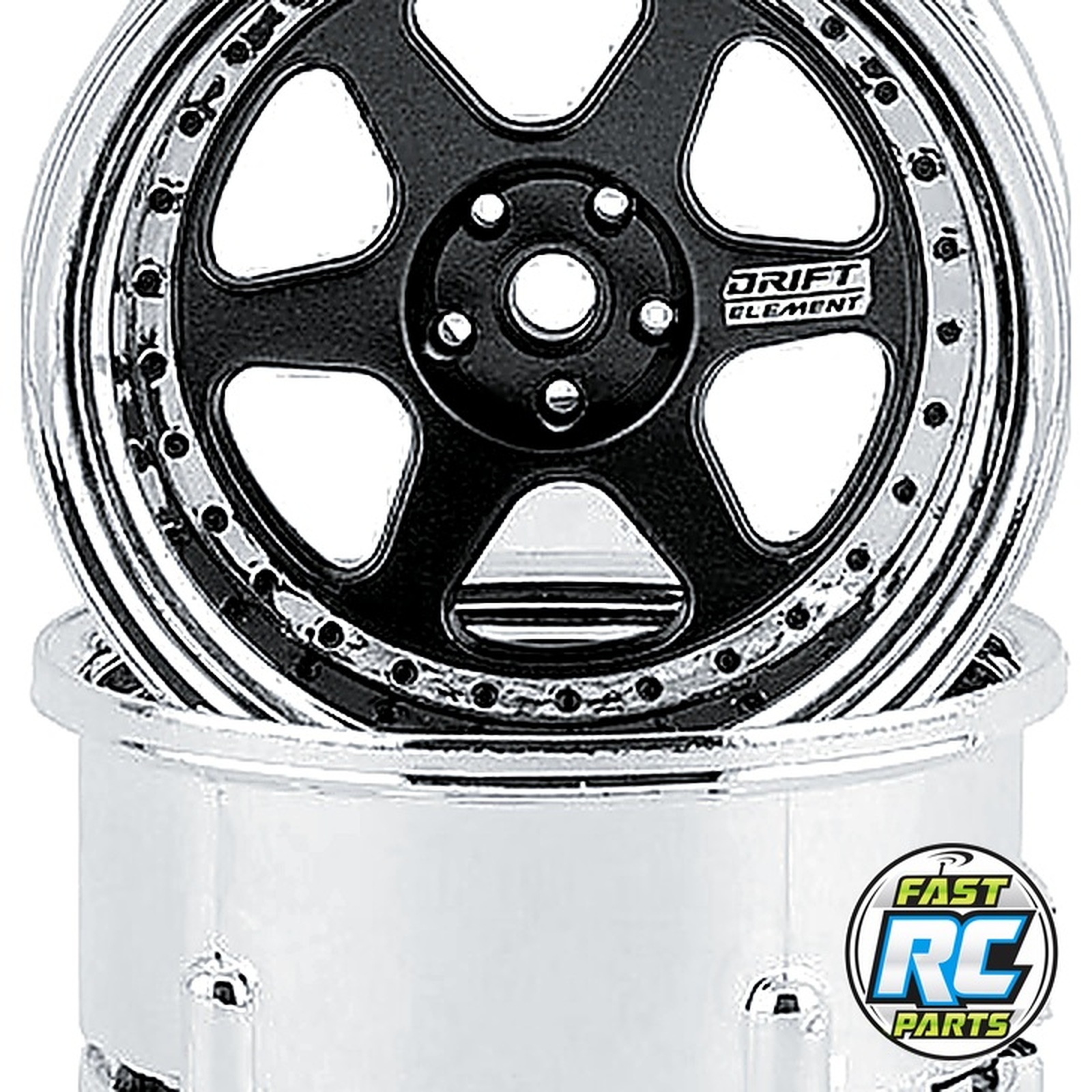 Drift Element 6 Spoke Drift Wheels (Gold & Chrome) (2)
