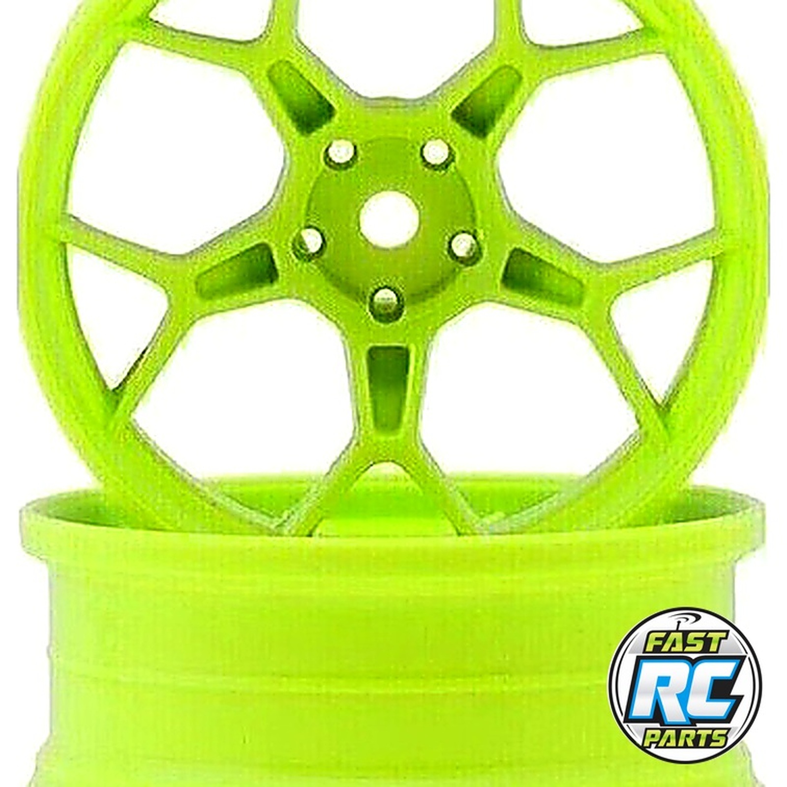 Feathery Split Spoke Drift Wheels (Flu Lime) (2) (8mm Offset)