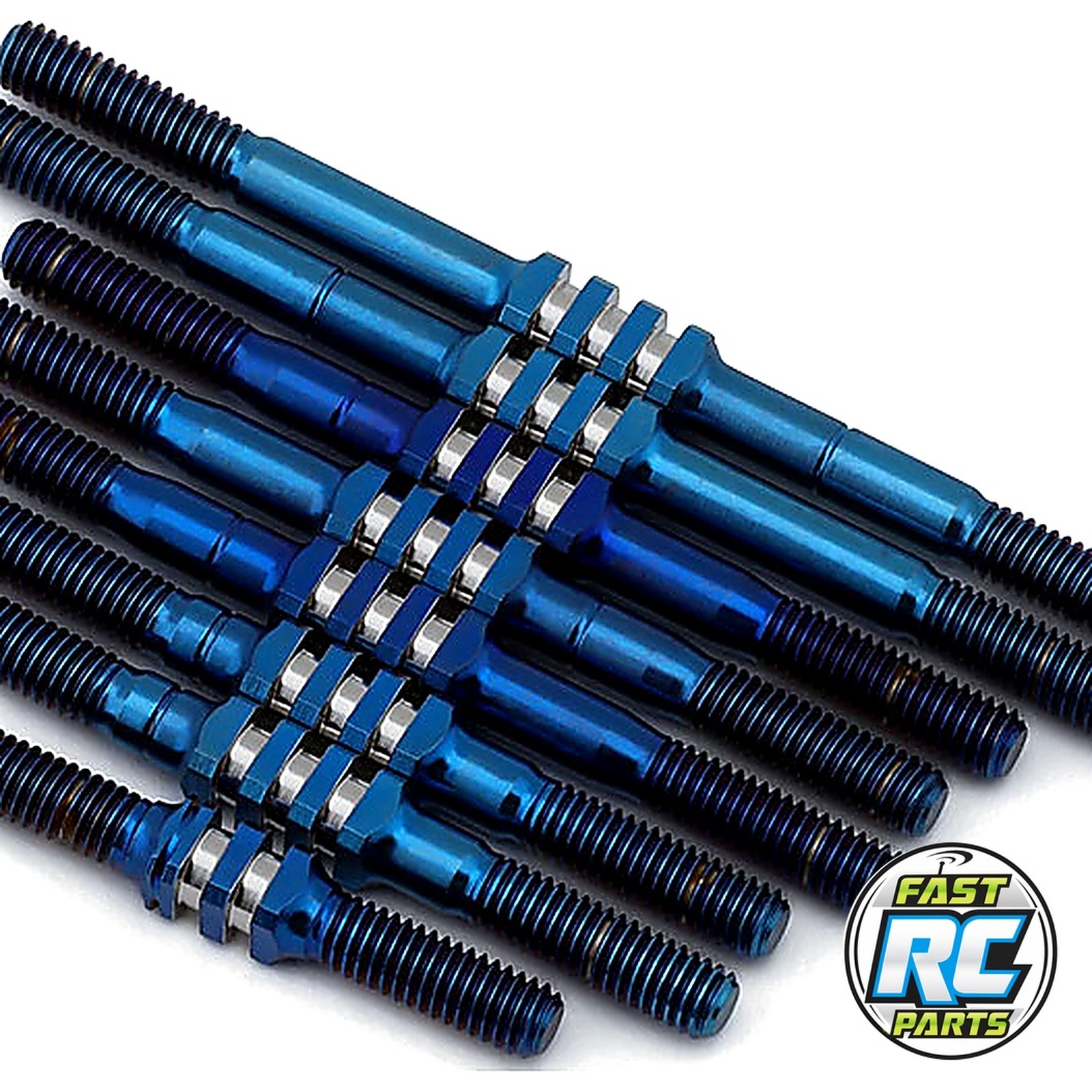 RC10 Worlds Fin titanium turnbuckle set - burnt blue 8pc