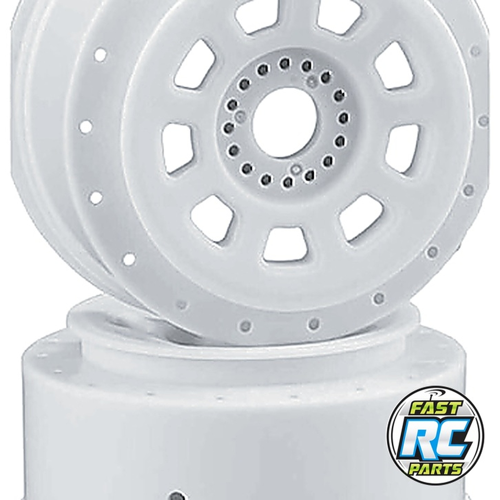 9-Shot 17mm Hex Sct Tire Wheel White for 1/8th Buggy to Dirt O