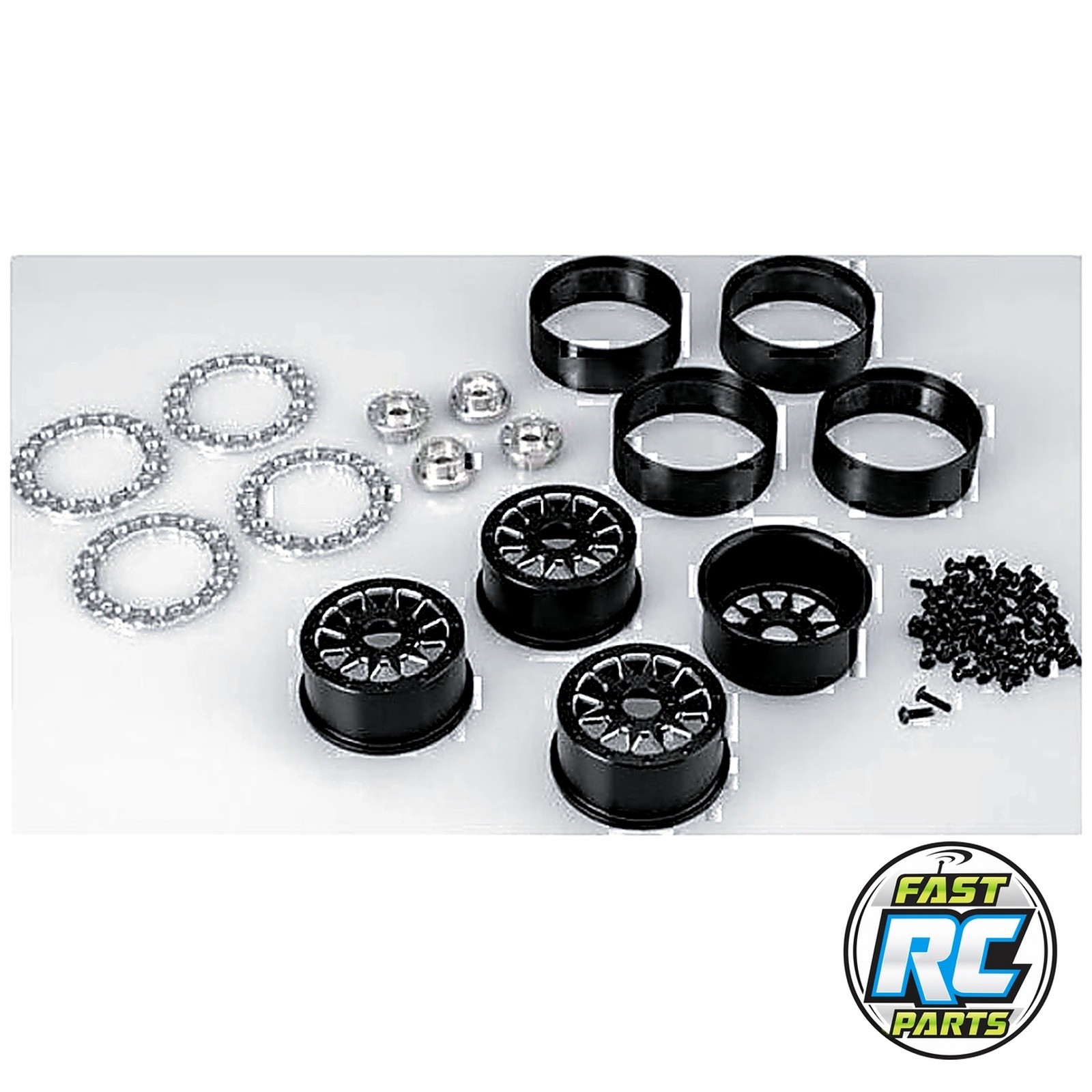 Ultra - 2.0 12 spoke crawler wheel black w/ silver chamfer and b