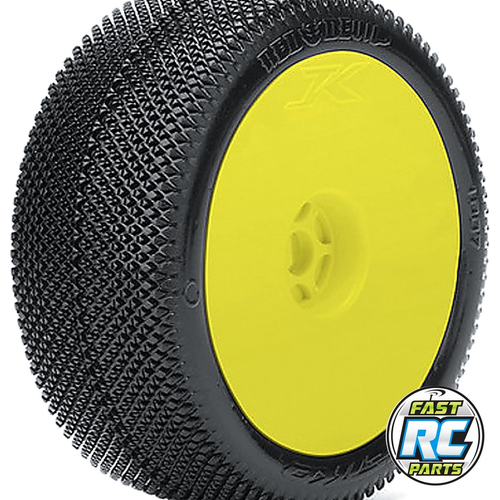 Red Devil 1/8 Buggy Tires Mounted On Yellow Dish Rims Ultra Sof