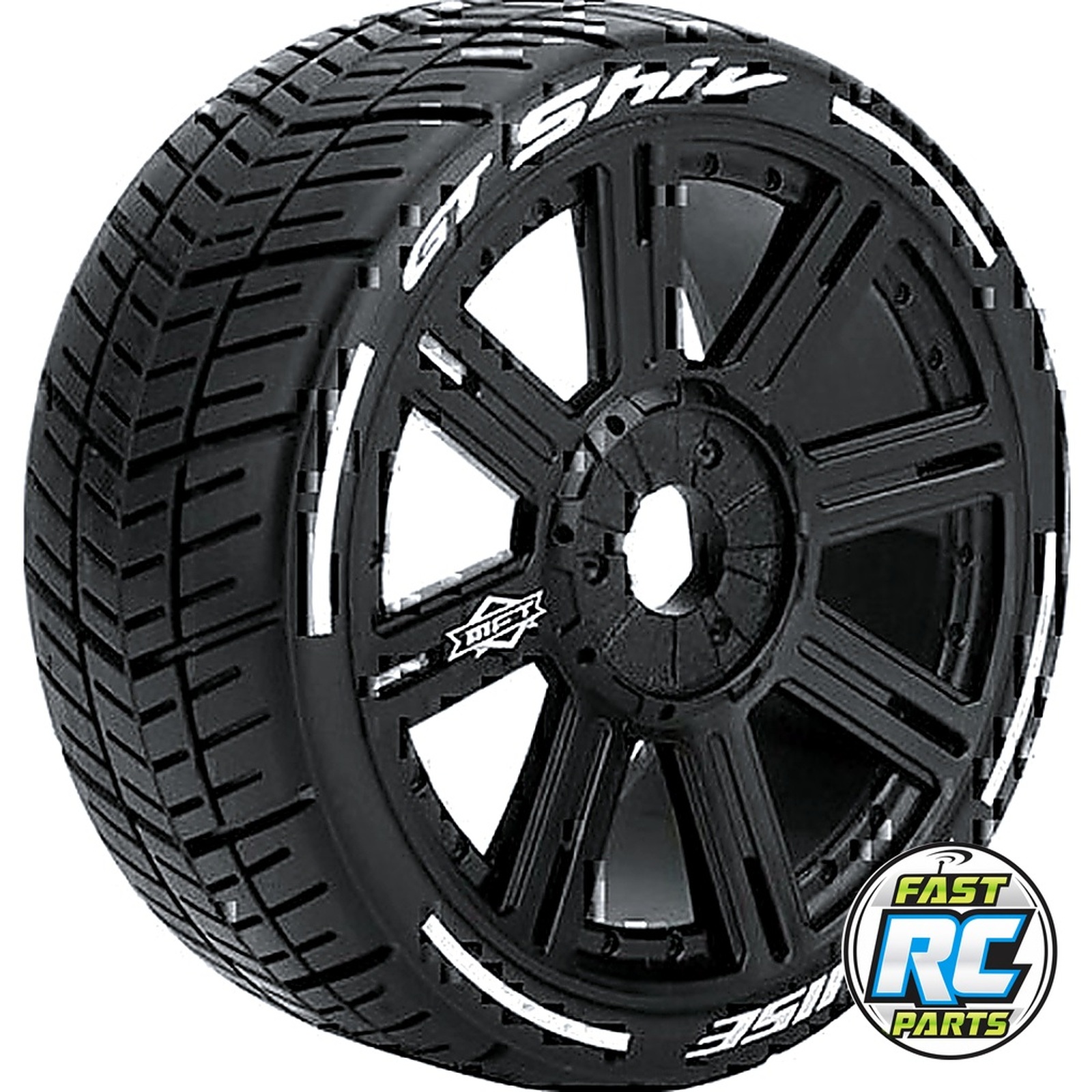 Mft Gt-Shiv 1/8 Gt Tires 17mm Hex Soft Mntd On Black Spoke(Pr)