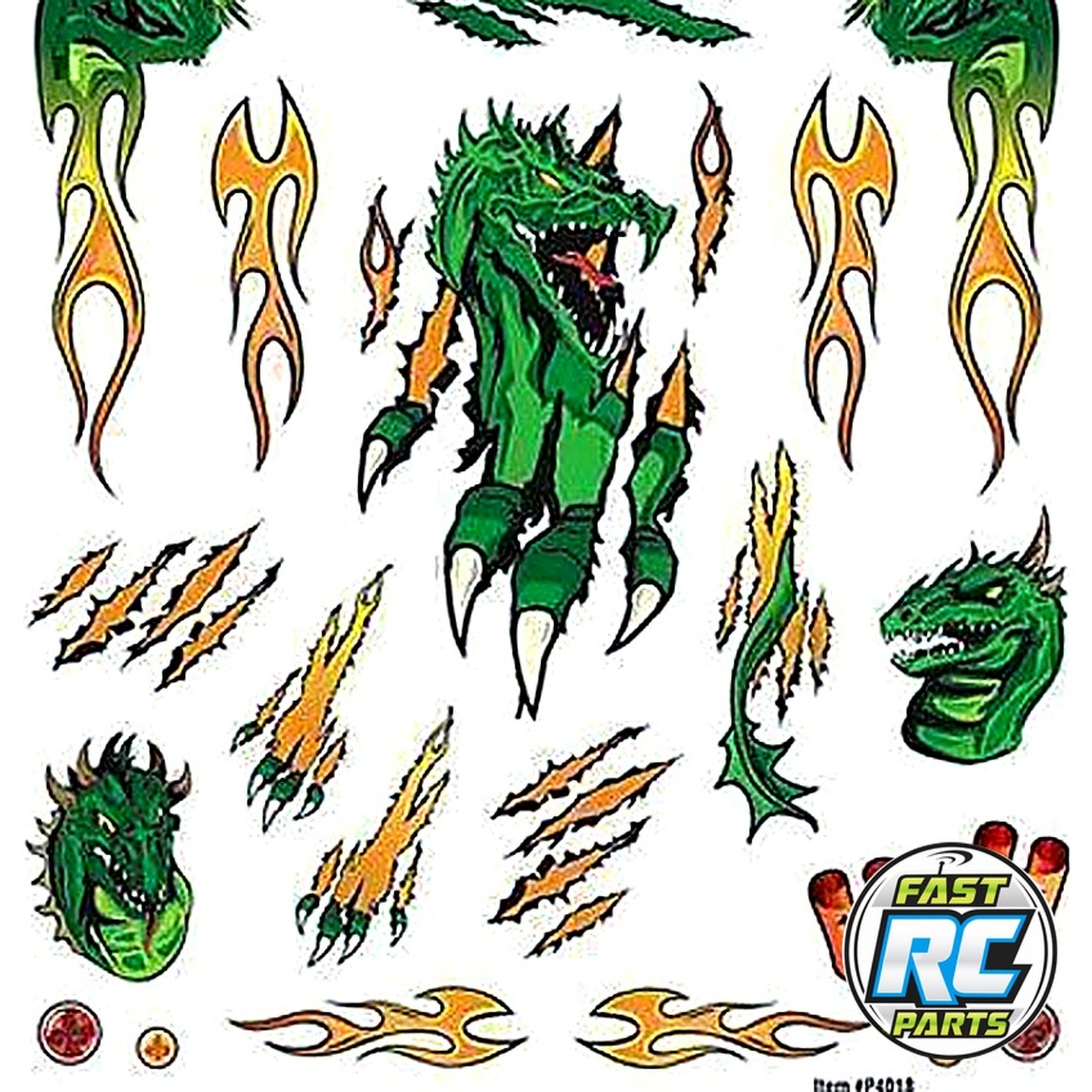 Dry Transfer Decals Flaming Dragon