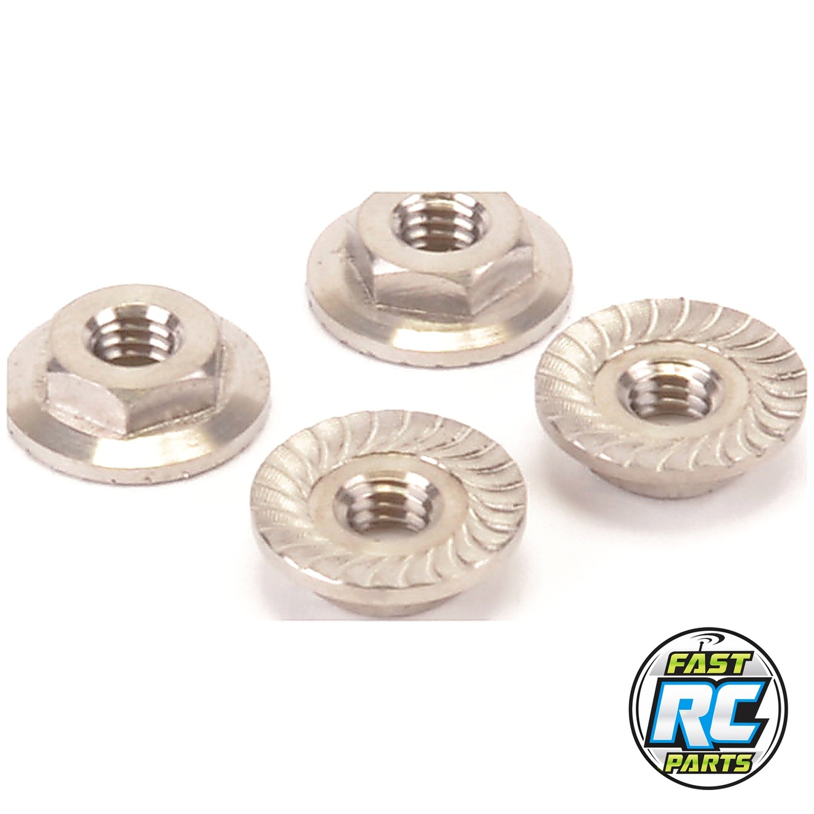 Titanium Low Profile M4 Serrated Nut pk4
