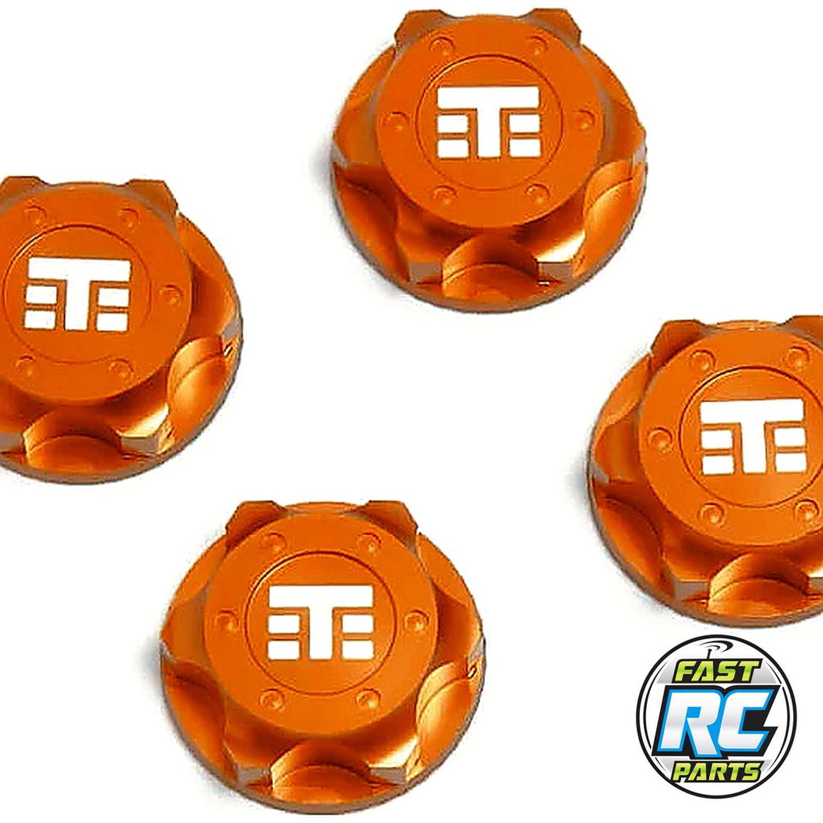 Wheel Nuts (T Logo 17mm serrated ORANGE ano M12x1.0 4 pieces)