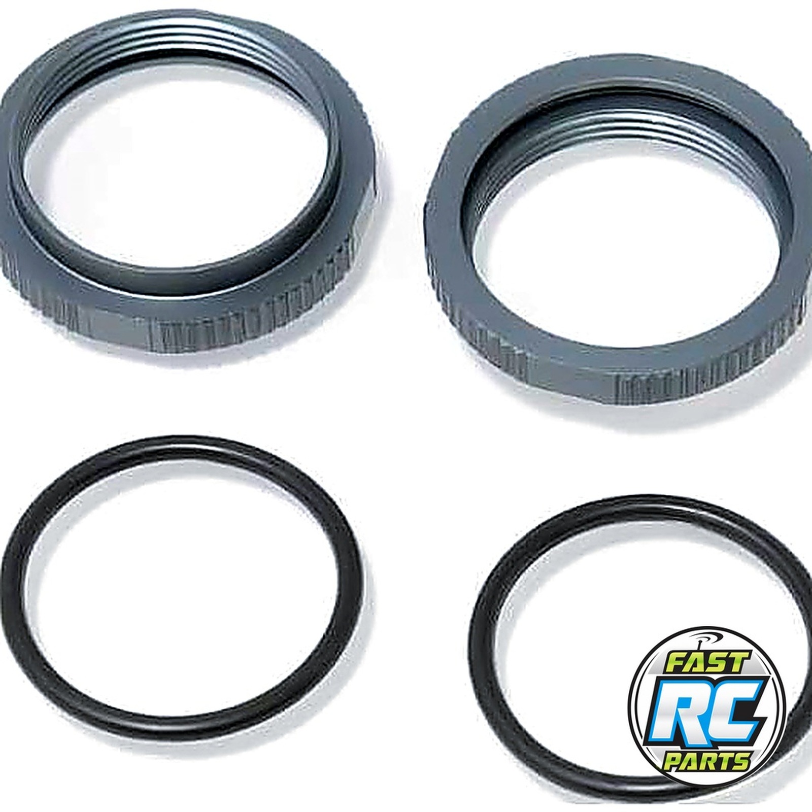Shock Adjustment Collars (short aluminum gunmetal ano 2 pieces)