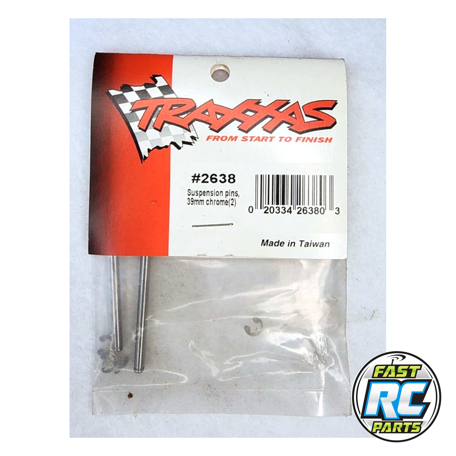 Suspension pins, 39mm hard chrome (2)/ E-clips (4)