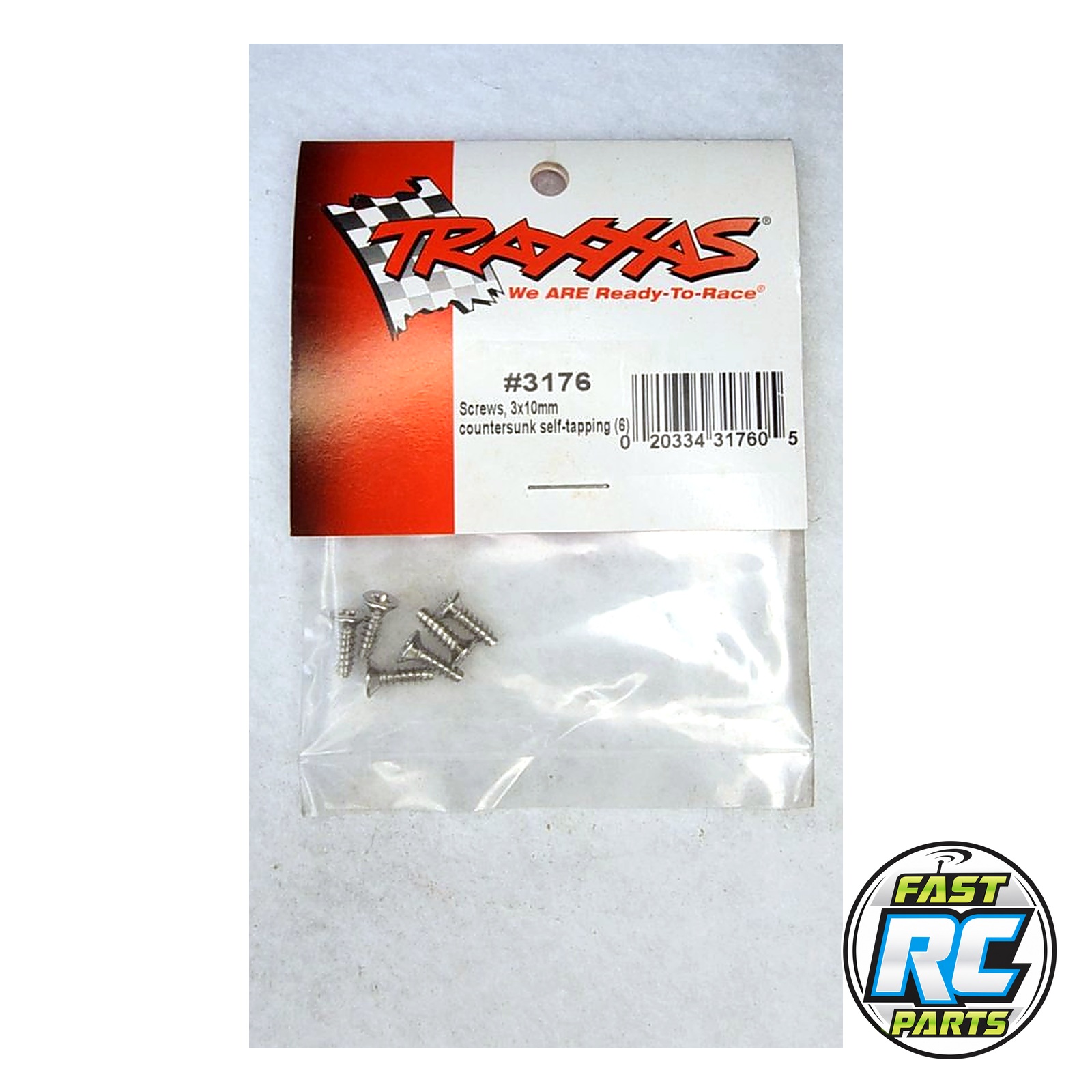 Screws, 3x10mm countersunk self-tapping (6)